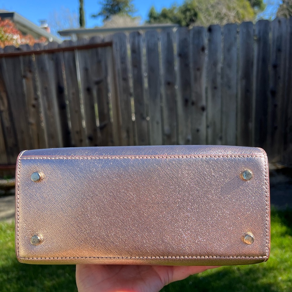 KATE SPADE ROSE GOLD METALLIC SATCHEL - Picture 6 of 13